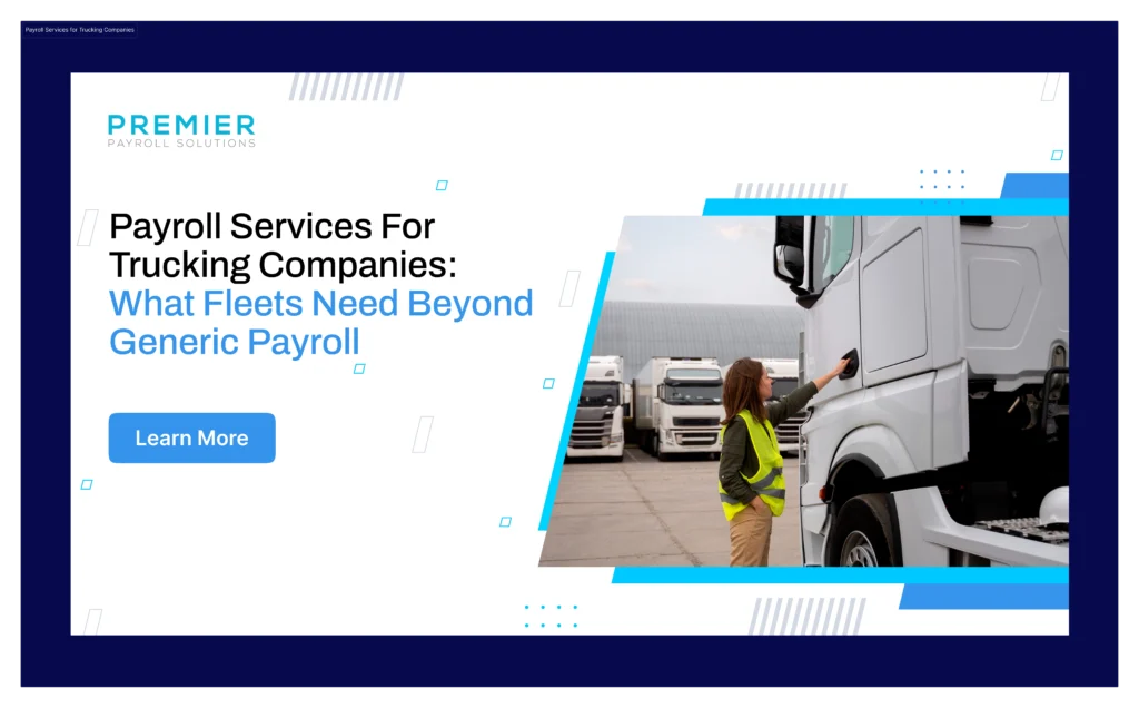 Get payroll services for trucking companies built for mixed pay, multi-state tax, and DOT compliance. Book a free consult.